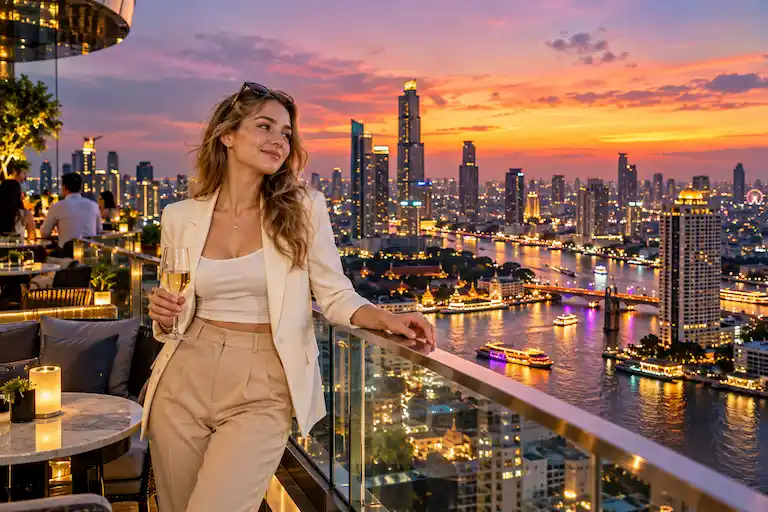 Bangkok Rooftop Sunset Glow
