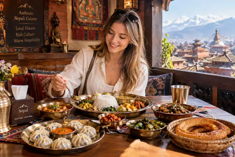 Cozy Nepali Feast with Mountain Views