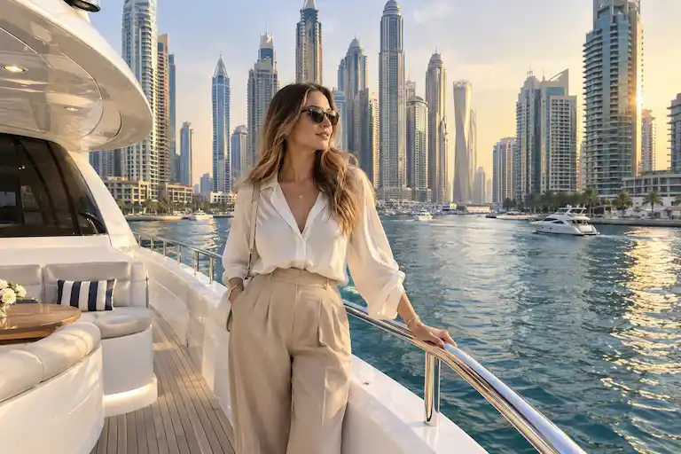 Dubai Marina Yacht Golden Hour