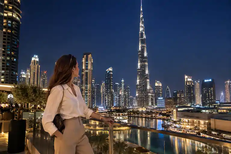 Dubai Skyline Evening View