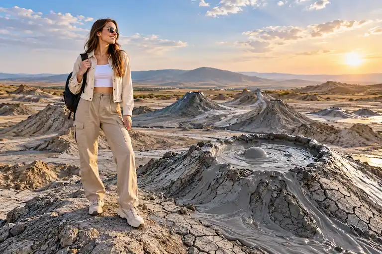 Golden-Hour Mud Volcano Adventure