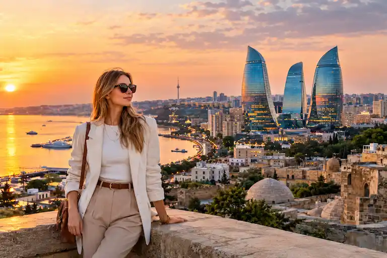 Golden-Hour View of Baku