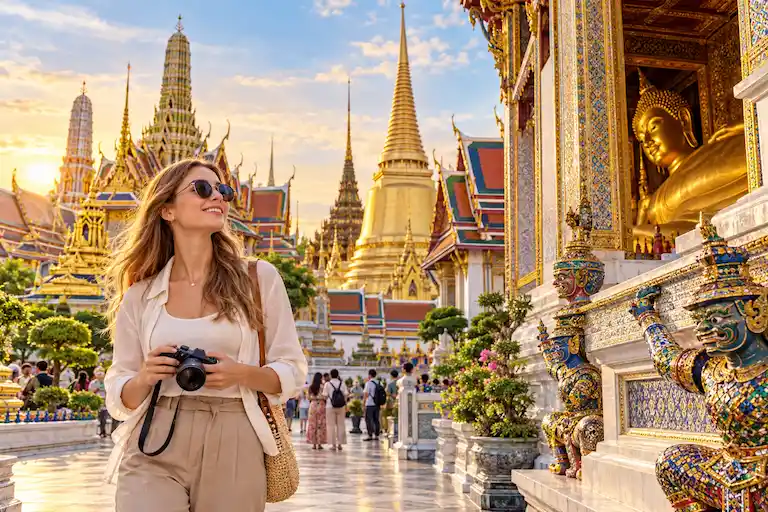 Golden Hour at a Thai Temple