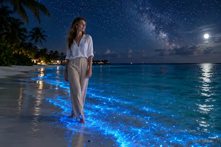 Moonlit Bioluminescent Beach Stroll - Vaadhoo Island