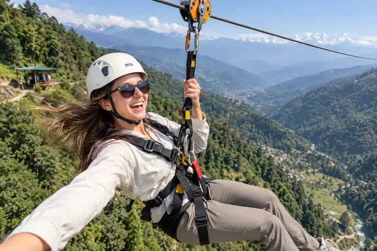 Thrilling Zipline Over Himalayan Valleys