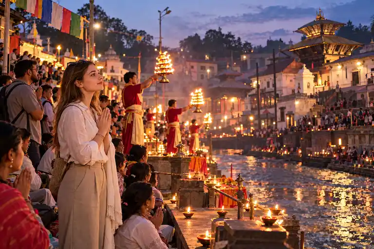 Twilight Aarti by the Riverside